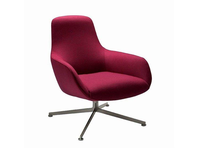 Bergere swivel armchair with 4-spoke base | Kent 895 by Zanotta