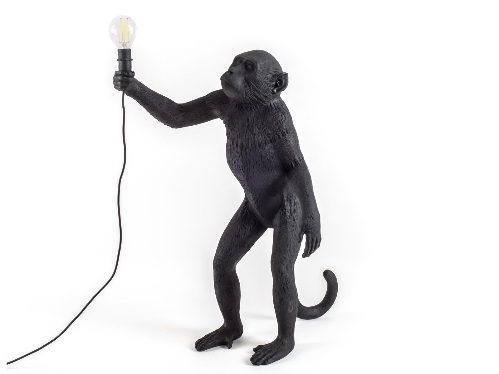 LED resin floor lamp | The Monkey Lamp Black Standing by Seletti