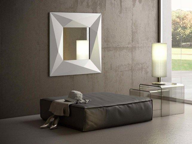 Wall-mounted framed mirror | Diamond by Riflessi