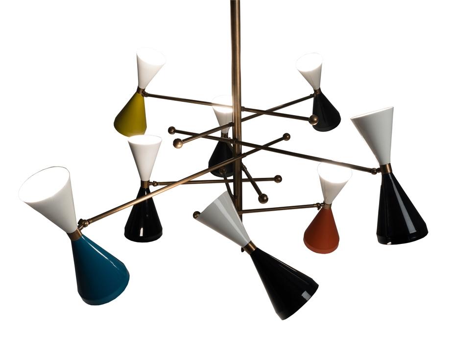 Swivel brass and aluminium pendant lamp | Flipper by Mantellassi 1926