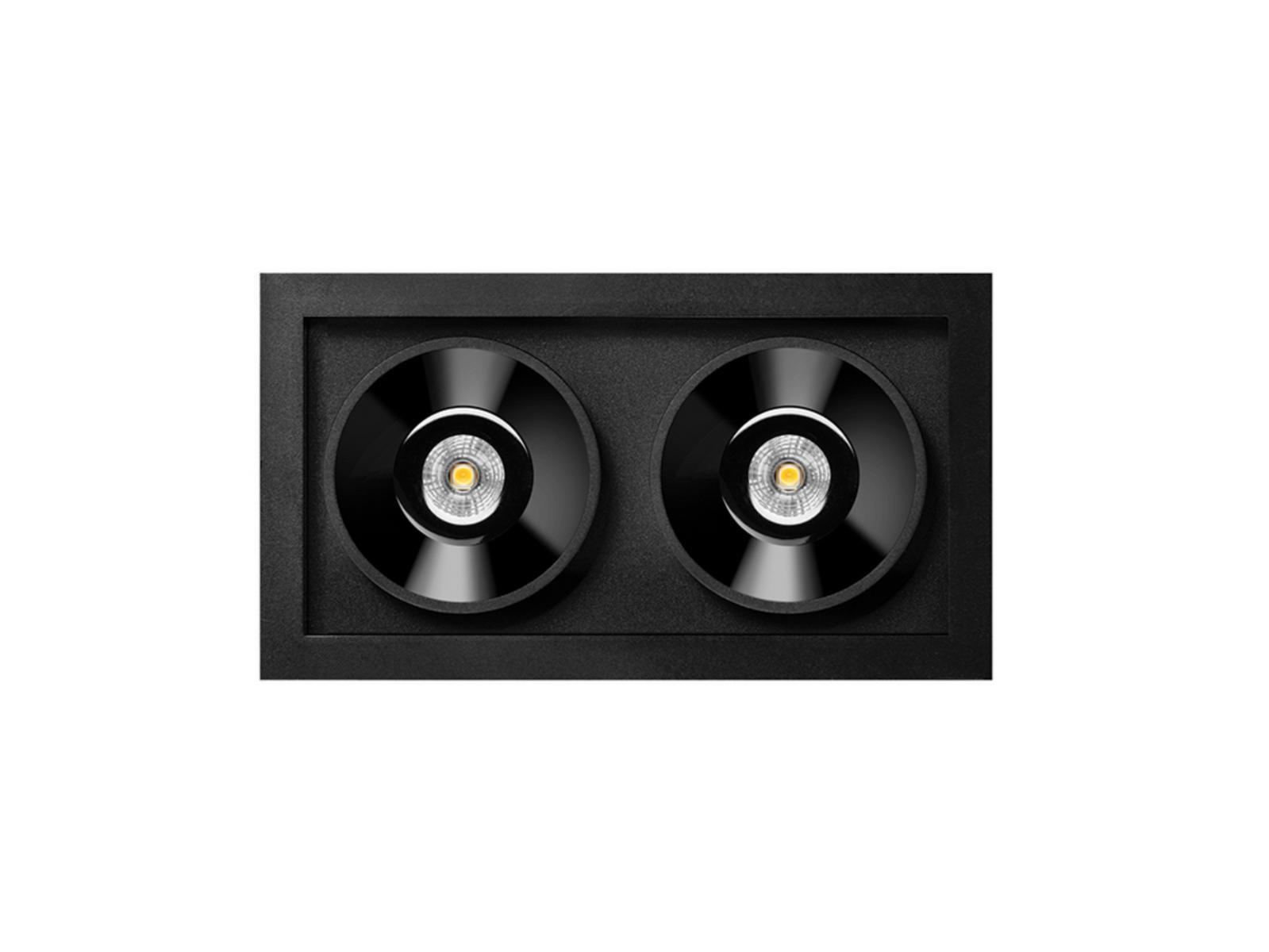 LED recessed multiple aluminium spotlight | Black Foster Recessed 2 by Arkoslight