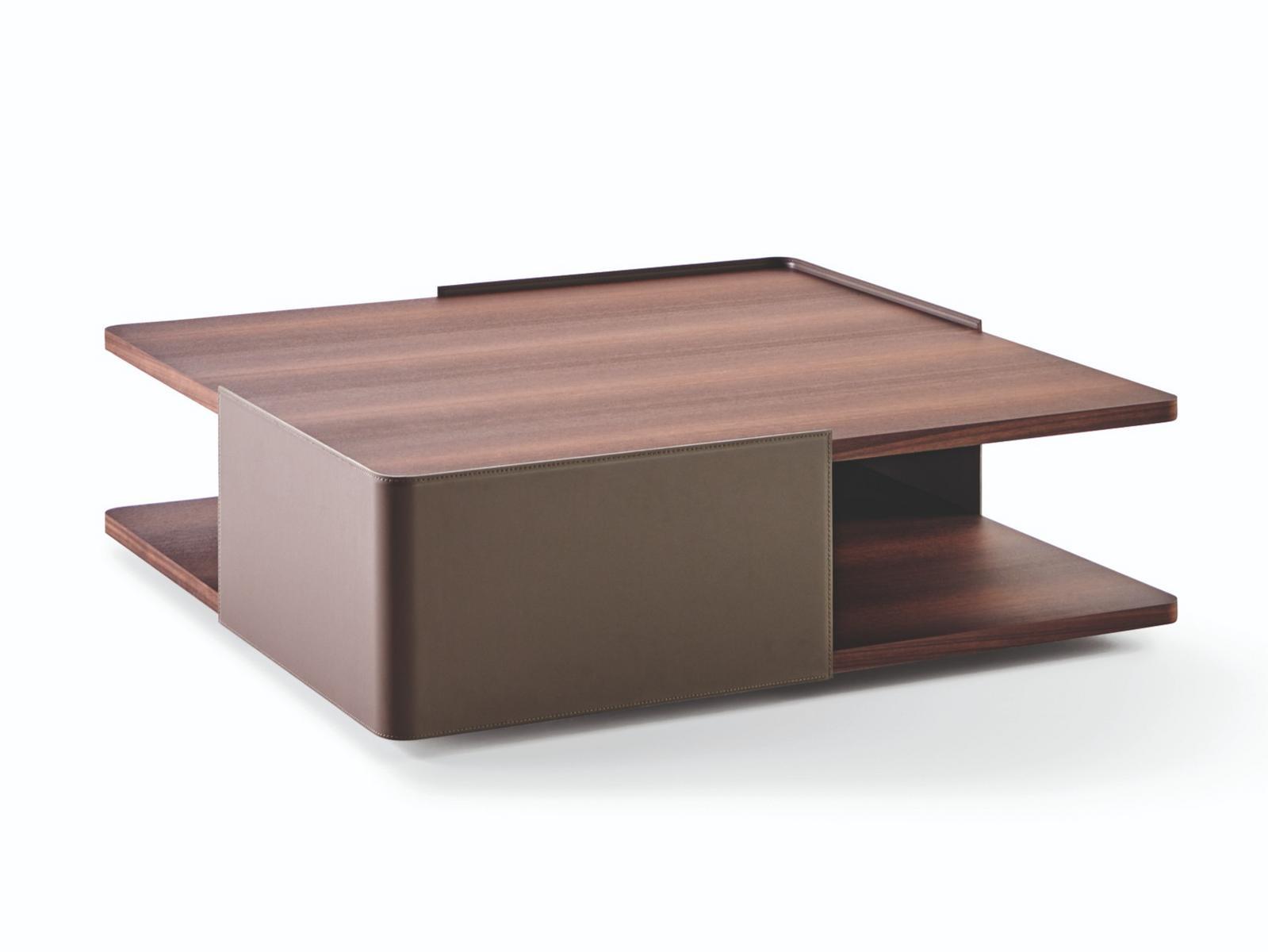 Wooden coffee table with integrated magazine rack | Hubert by Molteni