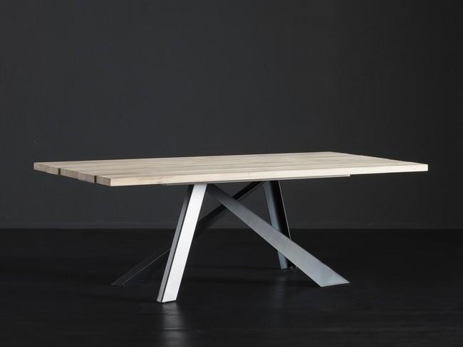 Rectangular wooden dining table | Kenzo + Metal by Altacorte