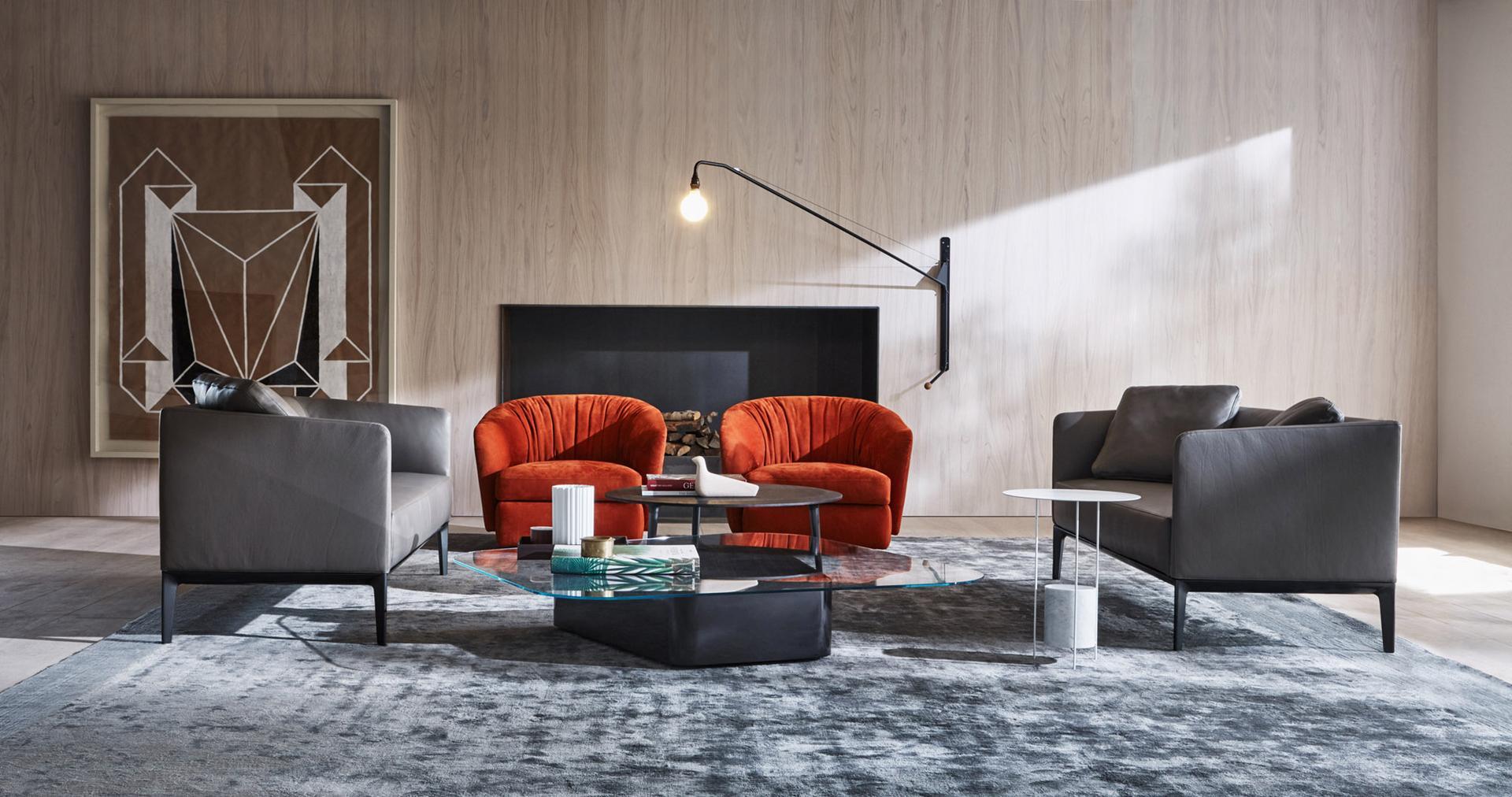 Leather sofa | Camden by Molteni