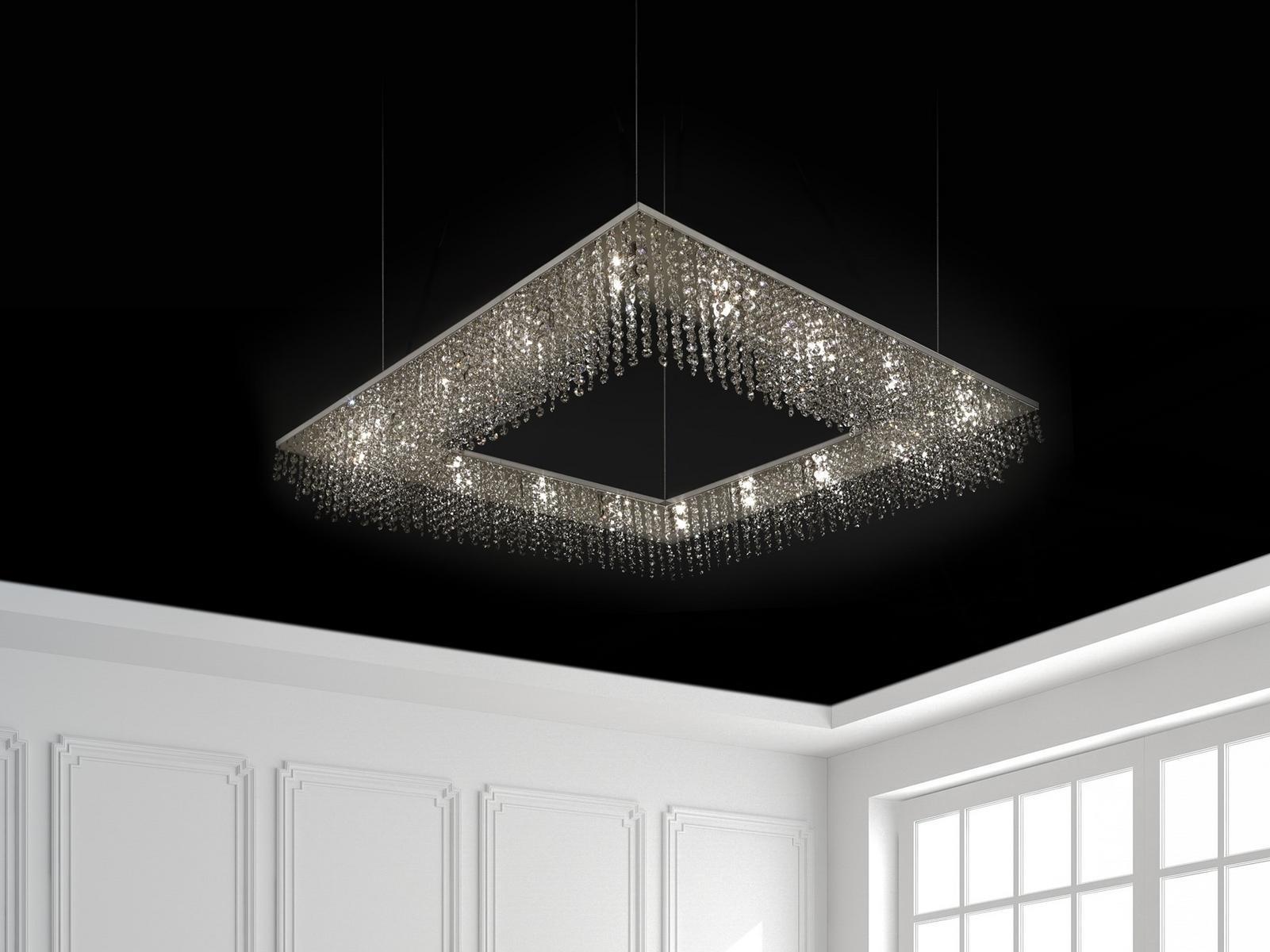 Metal pendant lamp with crystals | Sky Cycles Square H16 by Ilfari