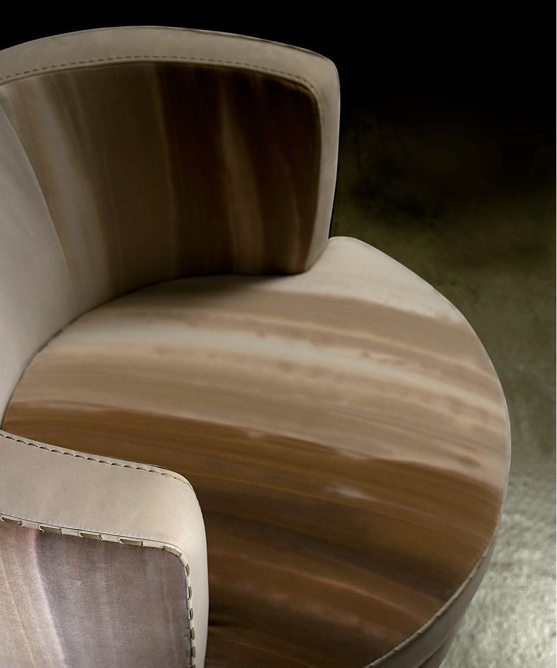 Swivel velvet easy chair | Frisbee by Borzalino
