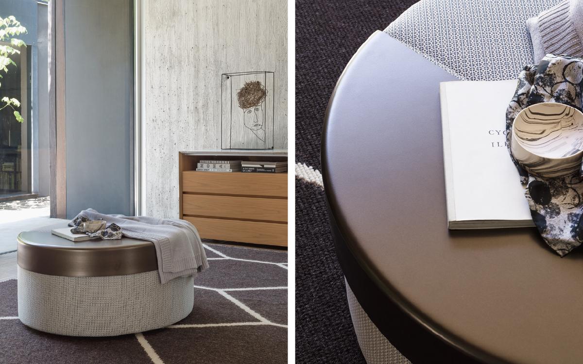 Round fabric pouf | Moon by Flou