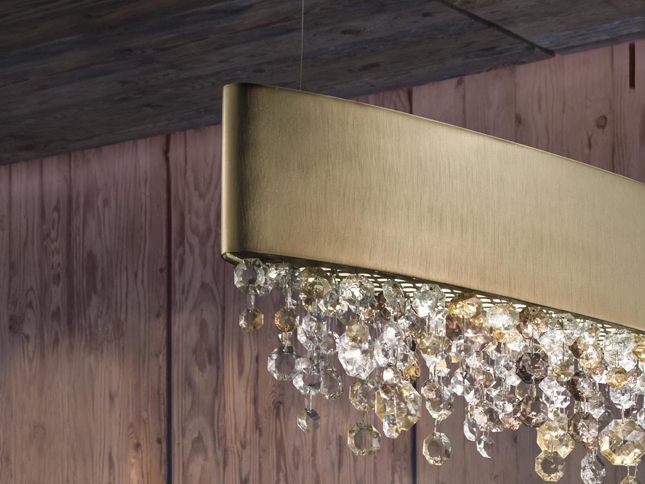 LED metal pendant lamp with crystals | Olá S1 Ov 30 by Masiero