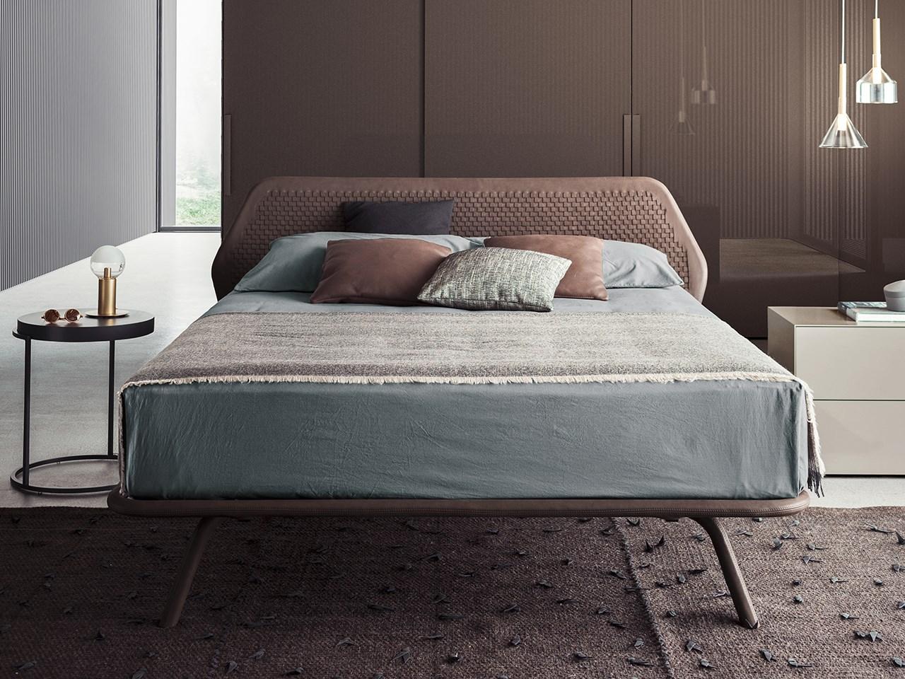 Solid wood double bed | Trama Intreccio by Pianca