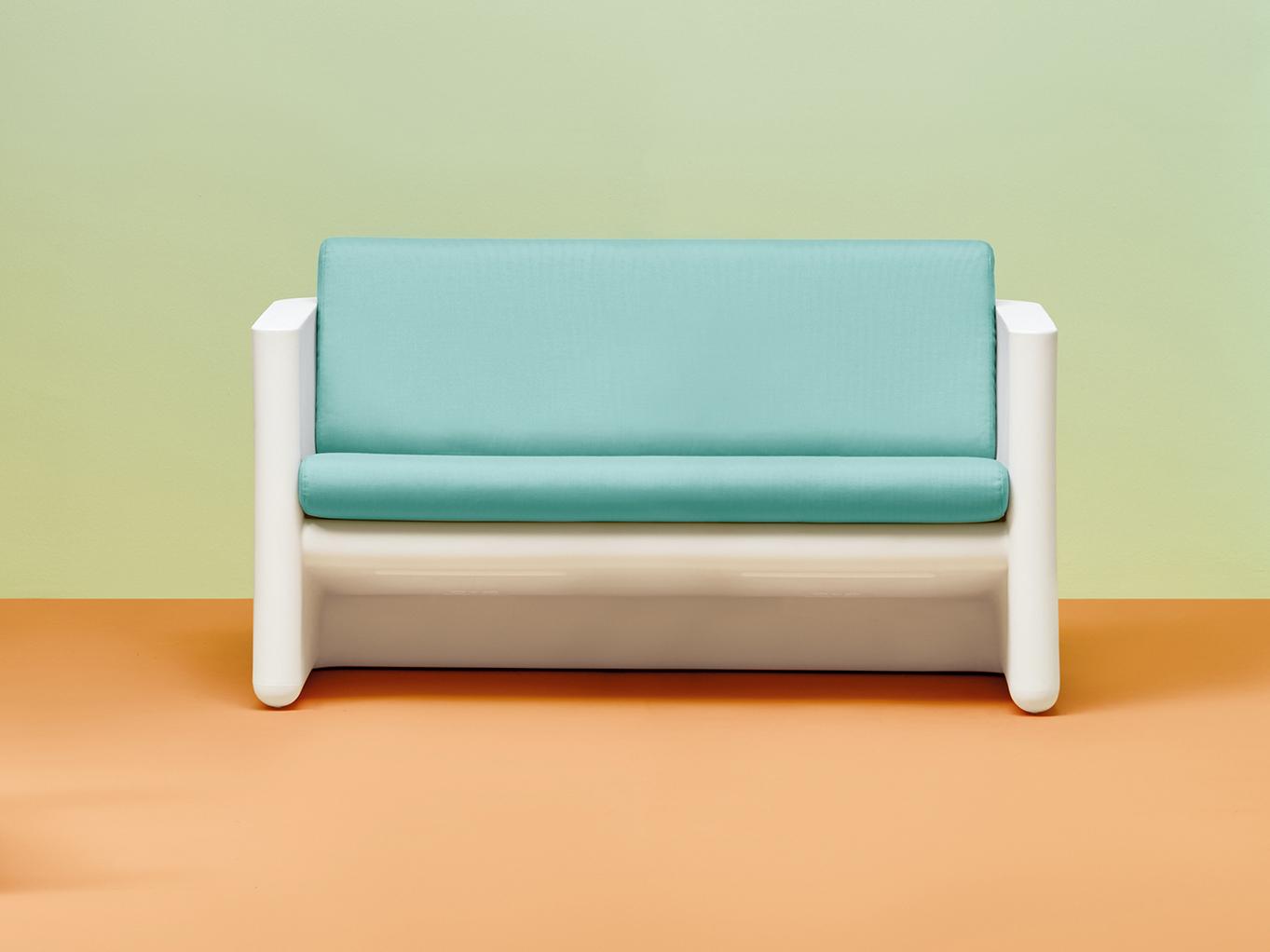 2 seater upholstered polyethylene garden sofa | Sunset 626 by Pedrali