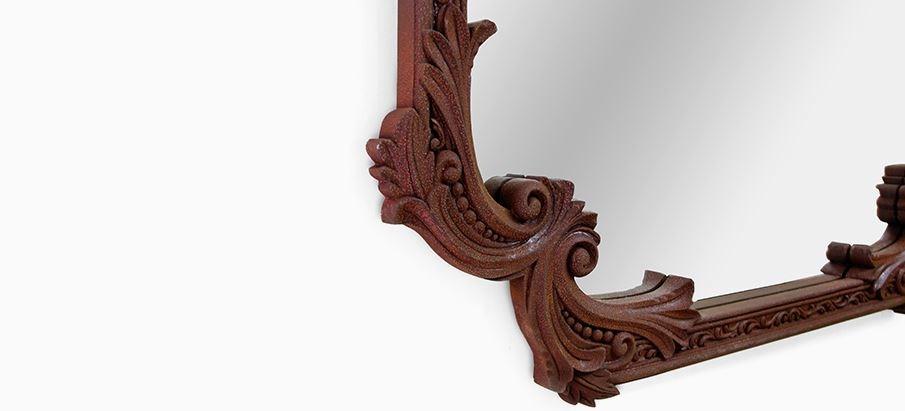 Rectangular wall-mounted framed mahogany mirror | Louis Xvi by Boca Do Lobo