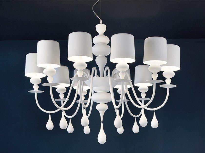 Powder coated aluminium chandelier | Eva S10 by Masiero