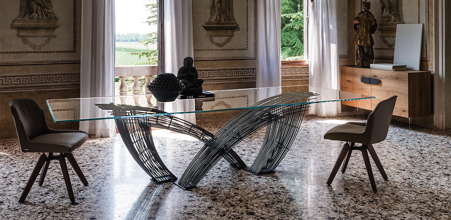 Rectangular glass table | Hystrix by Cattelan Italia