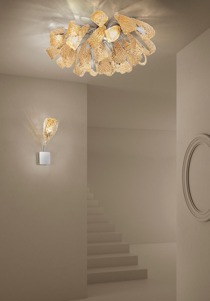 Glass ceiling light | Gabbiano by Sylcom