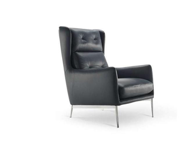 Leather armchair with armrests | Aftereight by Natuzzi Italia
