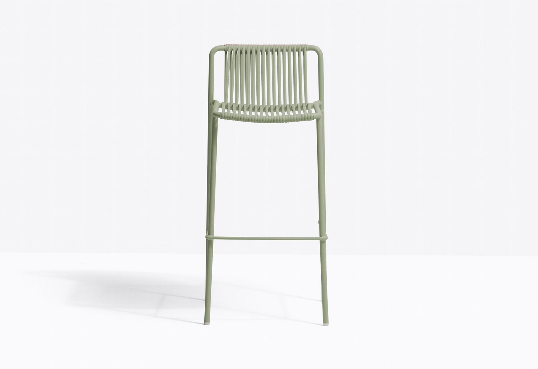Powder coated steel garden stool | Tribeca 3668 by Pedrali