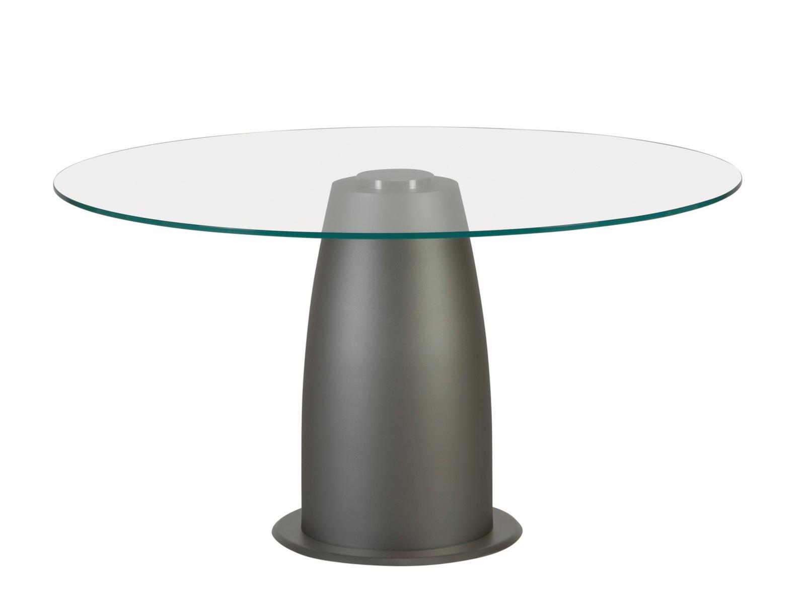 Round glass table with painted steel base | Duca by Tonin Casa