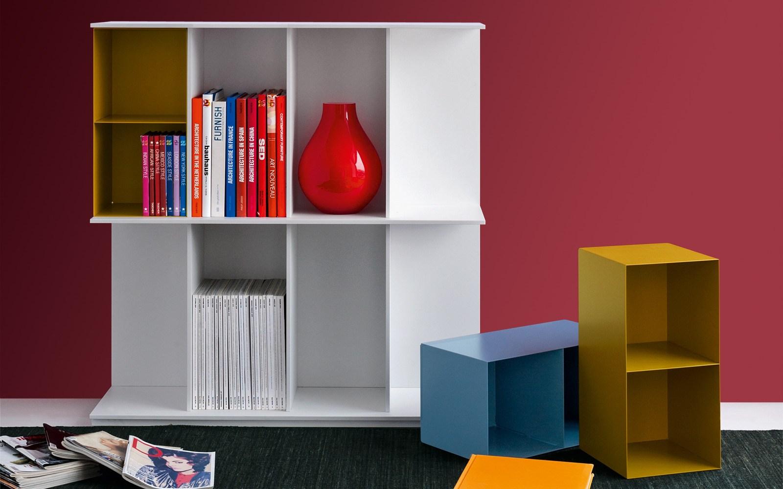 Wall-mounted freestanding MDF bookcase | Division by Calligaris