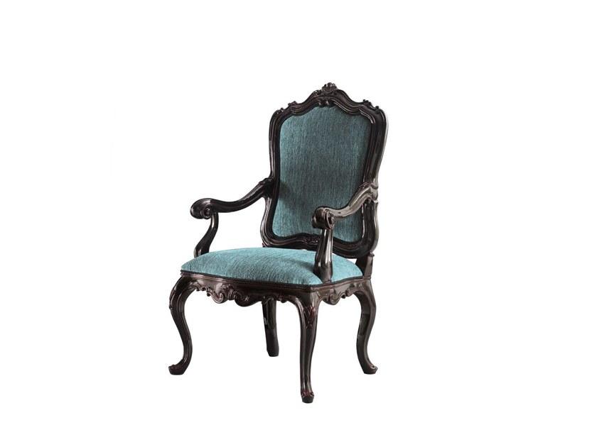 Upholstered fabric chair with armrests | Tornabuoni by Andrea Fanfani