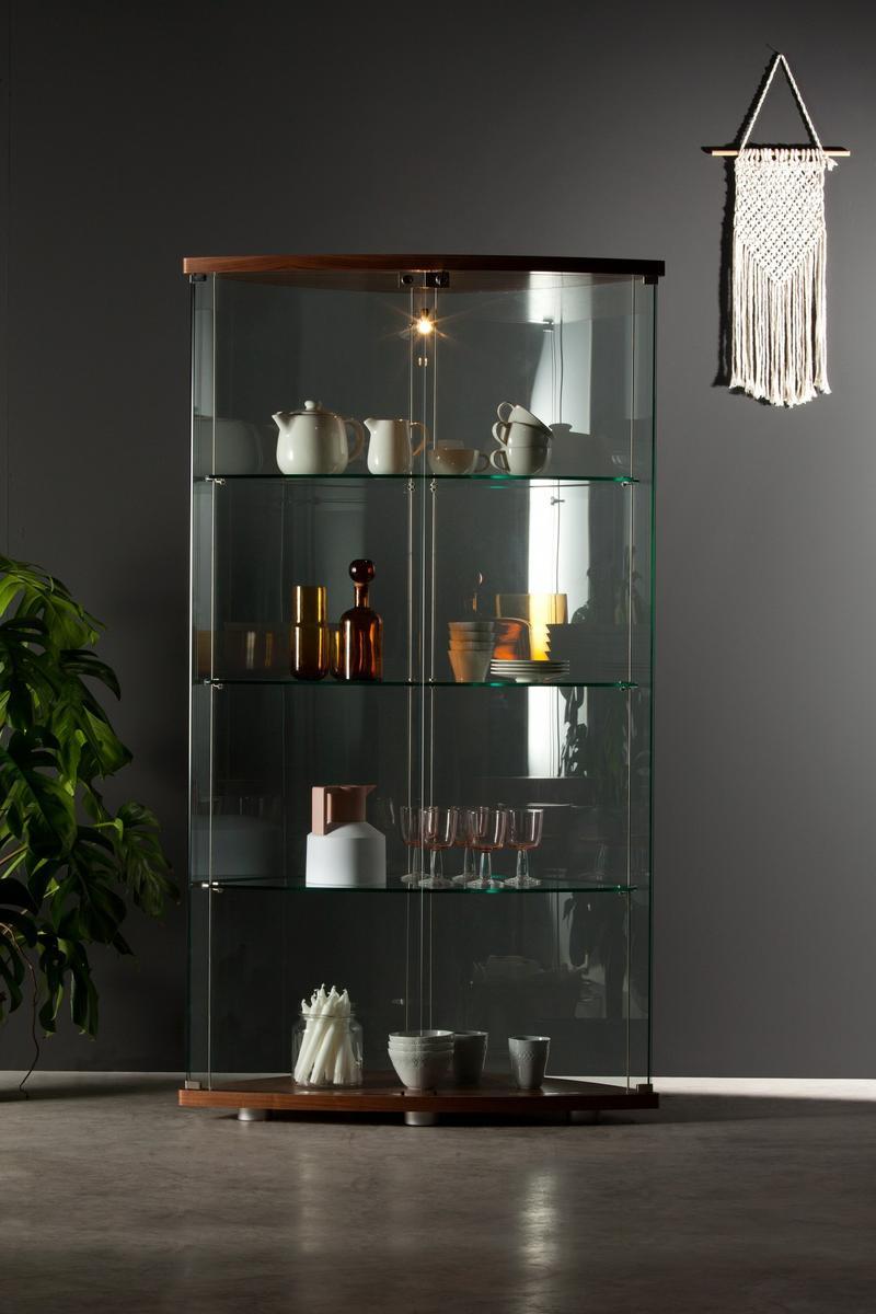 Wood and glass display cabinet with integrated lighting | Gracia by Tonin Casa