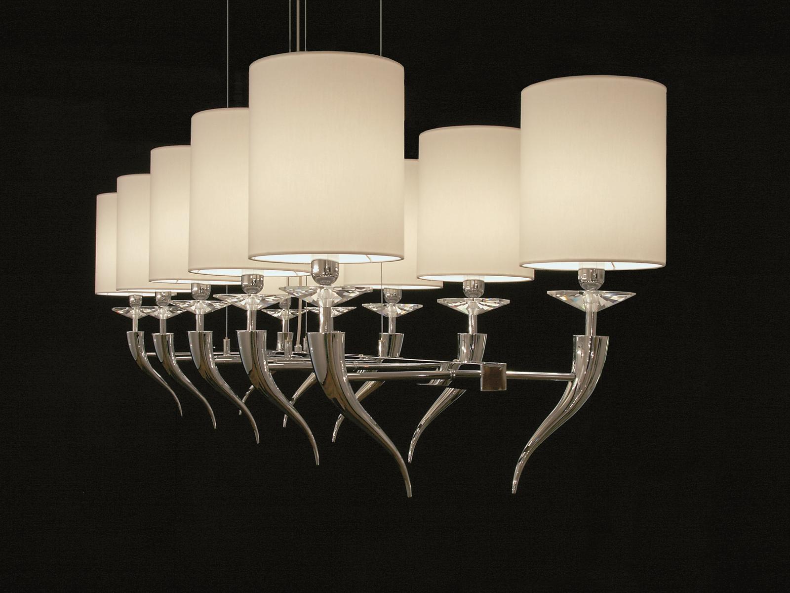 Direct-indirect light metal pendant lamp with crystals | Loving Arms H10 by Ilfari