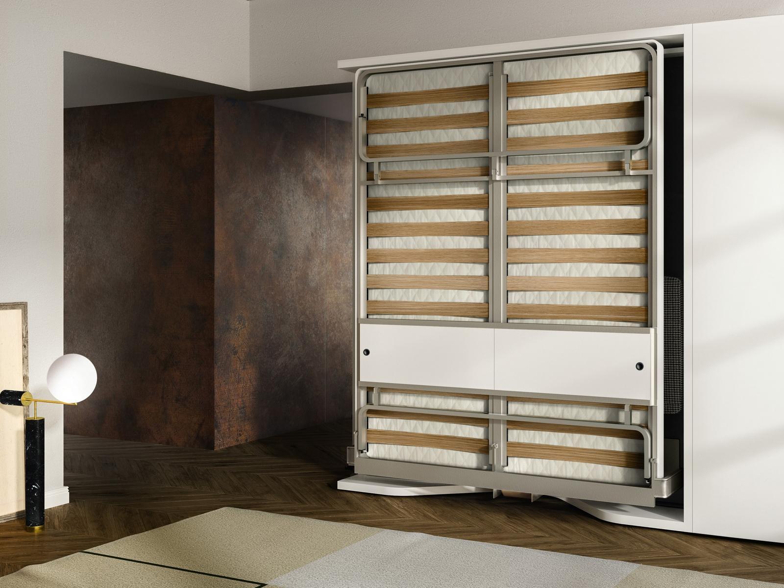 Storage wall with fold-away bed | Lgm by CLEI