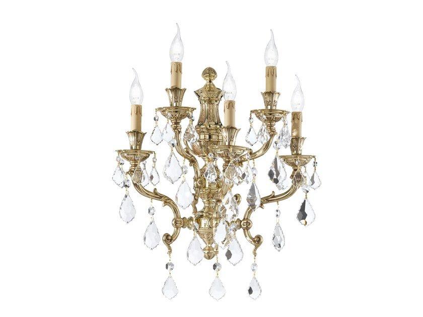 French Gold wall lamp with Schoeler crystals | Windsor 888/a5-sh/p by Possoni Illuminazione