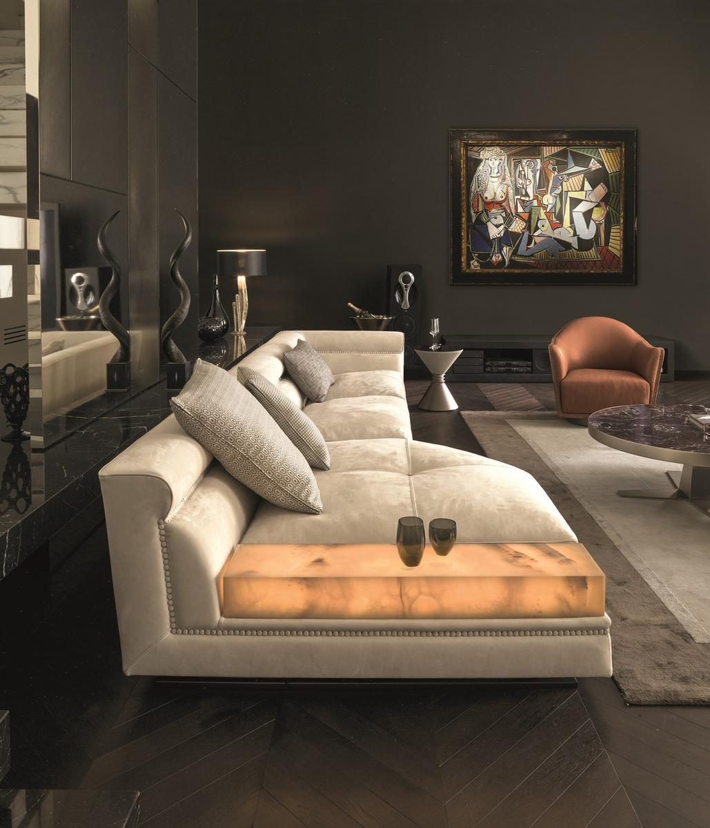 Corner fabric sofa | Ansel by Longhi