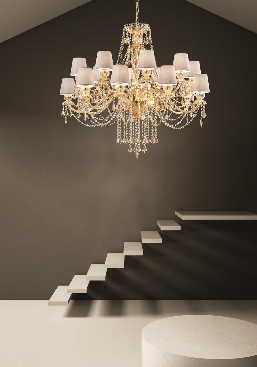 Glass chandelier with crystals | Michiel by Sylcom