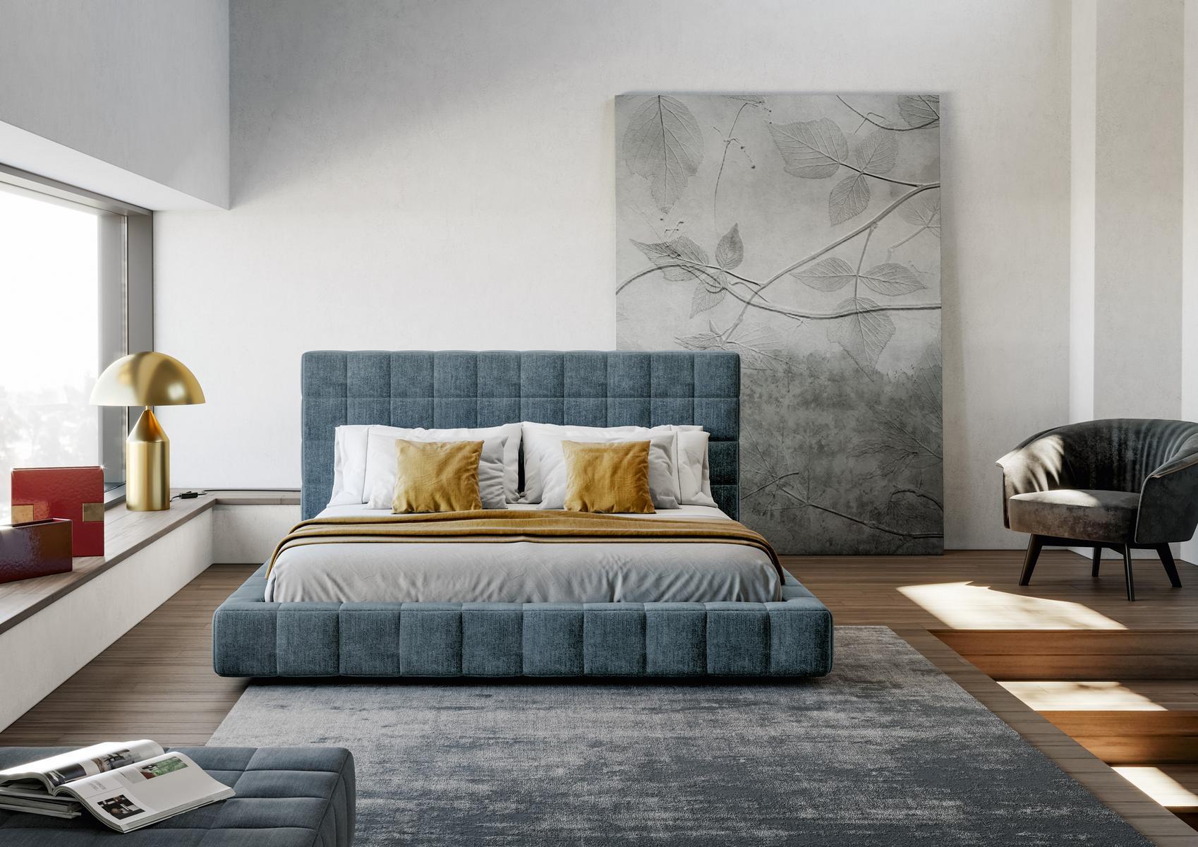 Double bed with removable cover | Squaring by Bonaldo