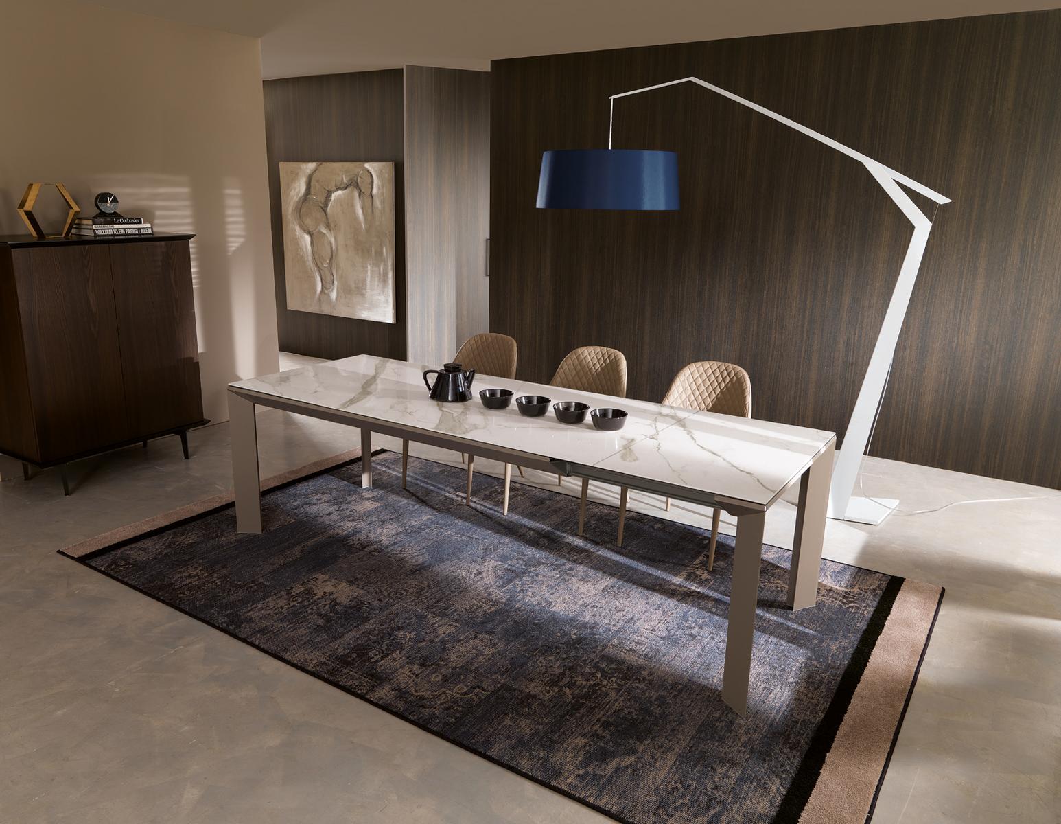 Extending crystal dining table | Metro by Ozzio Italia