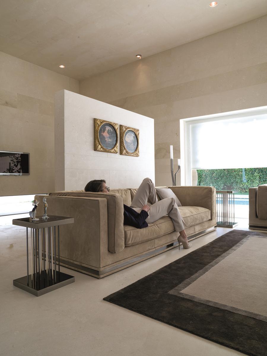 Corner velvet sofa | Mason by Longhi