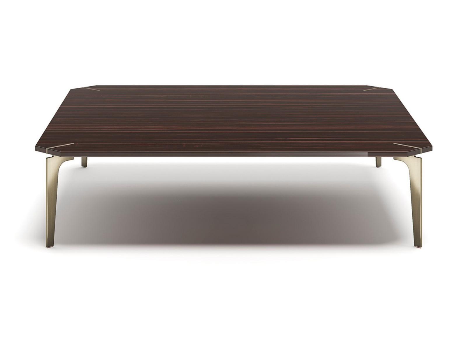 Low square steel and wood coffee table | Eclectic Q by Capital Collection