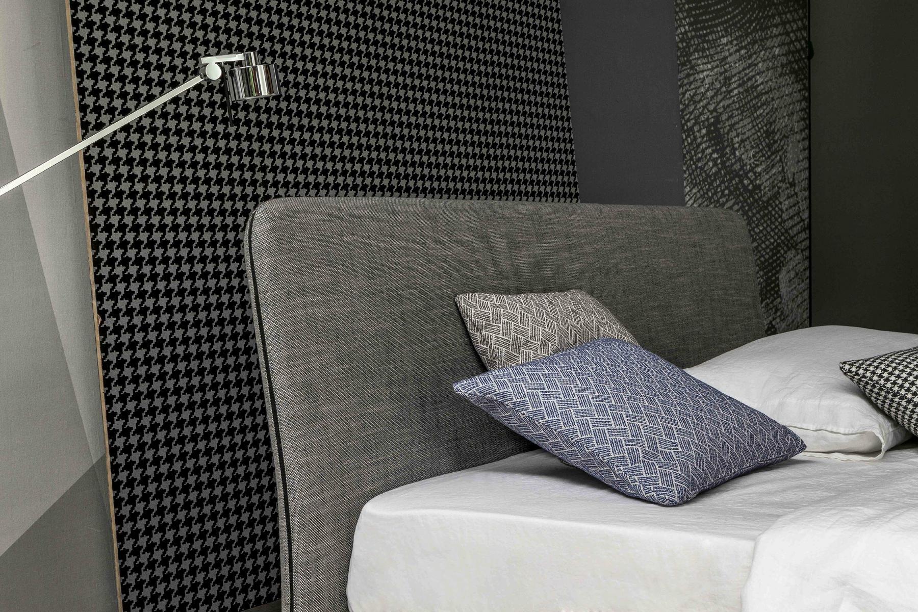 Fabric double bed with upholstered headboard | Dream On by Bonaldo