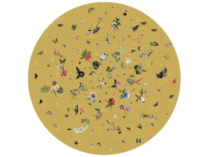 Round rug with floral pattern | Garden Of Eden Yellow by Moooi
