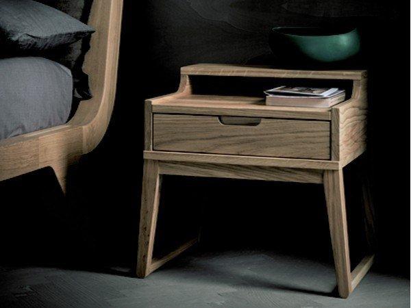 Rectangular oak bedside table with drawers | Clover by Altacorte