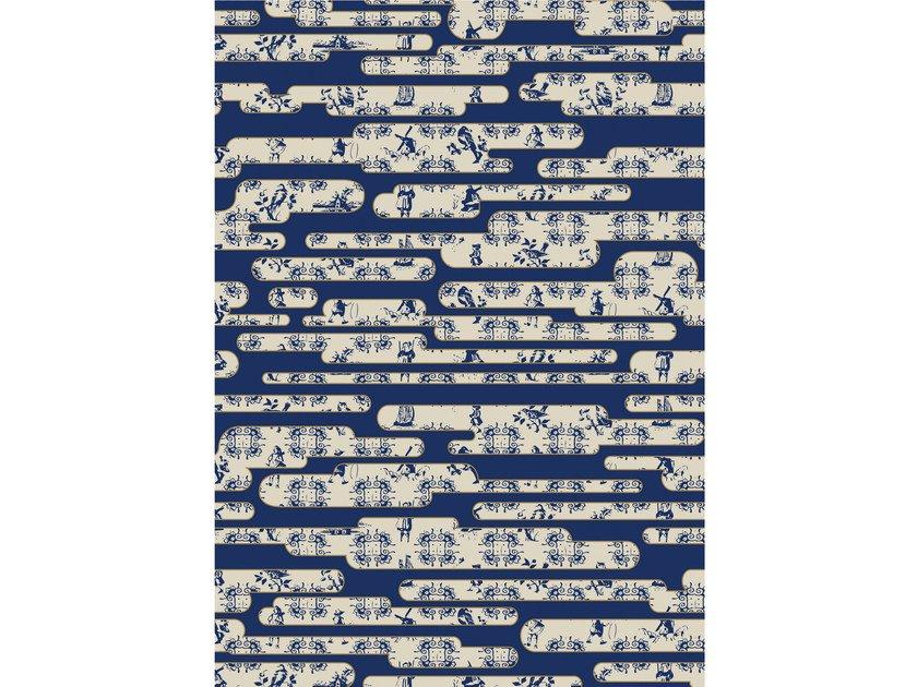 Patterned rectangular fabric rug | Dutch Sky Blue by Moooi