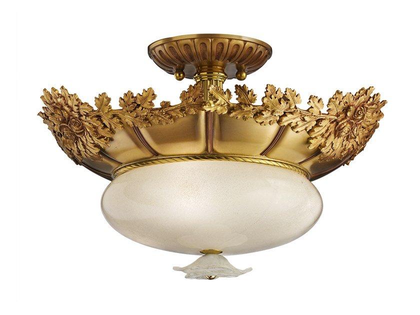French gold semi flush with glass | Rose 701/4sf by Possoni Illuminazione