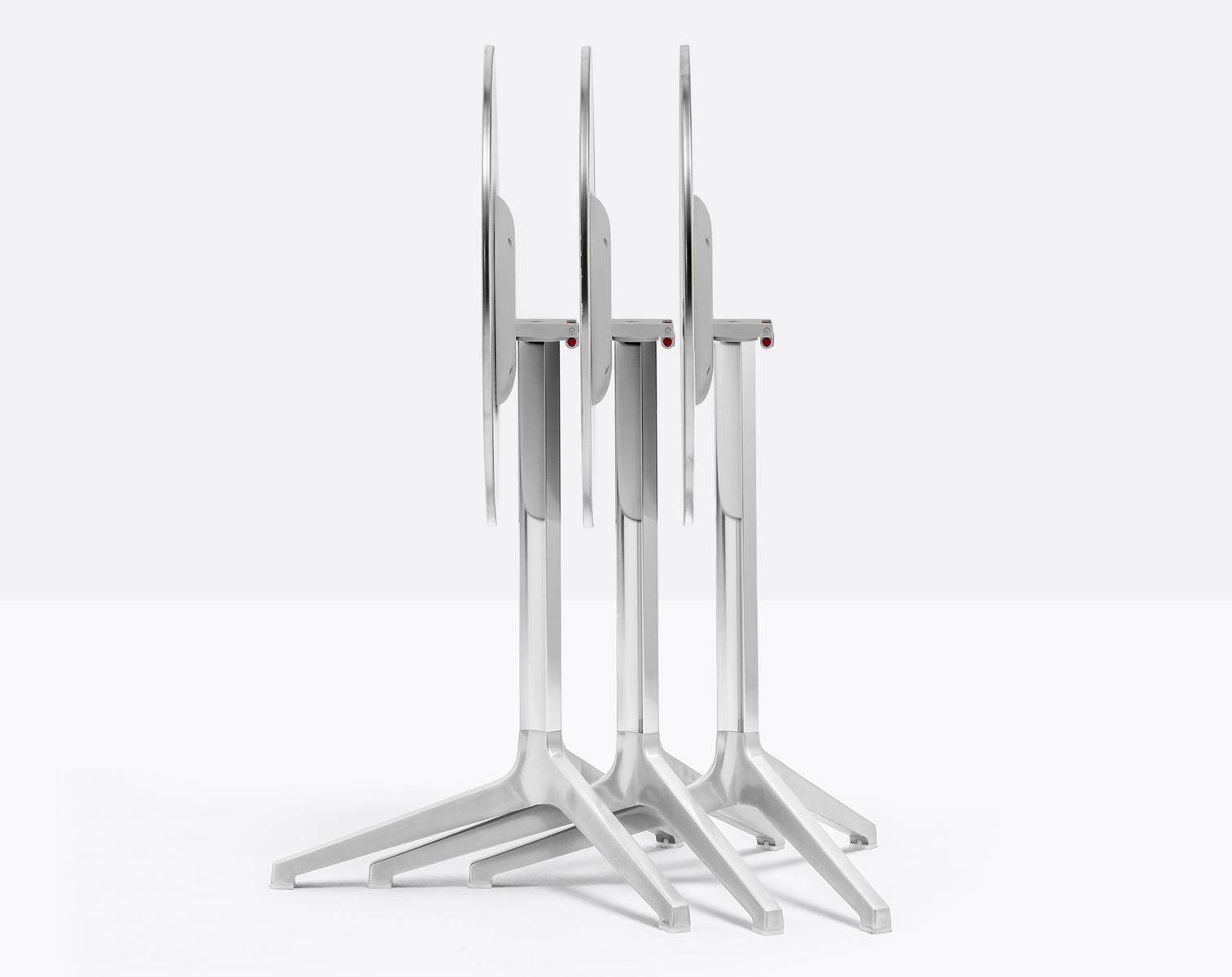 Drop-leaf stackable aluminium table | Ypsilon 4790 by Pedrali