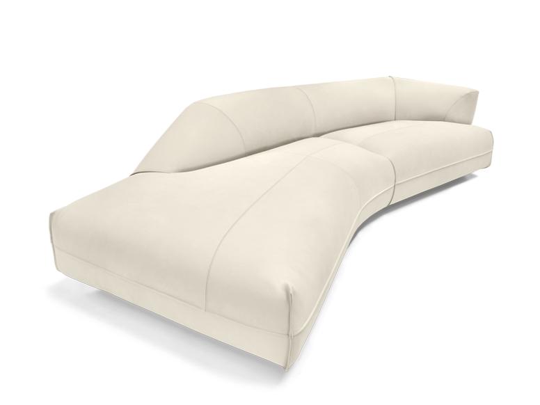 Upholstered leather day bed | Starman by Arketipo