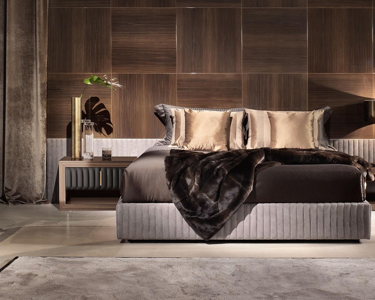 Rectangular veneer bedside table with drawers | Hamilton by Daytona