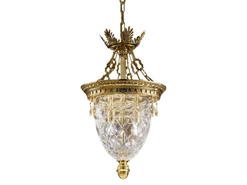Shaded gold plated chandelier with Schoeler® crystals | Edgard 4300/sp-sh by Possoni Illuminazione