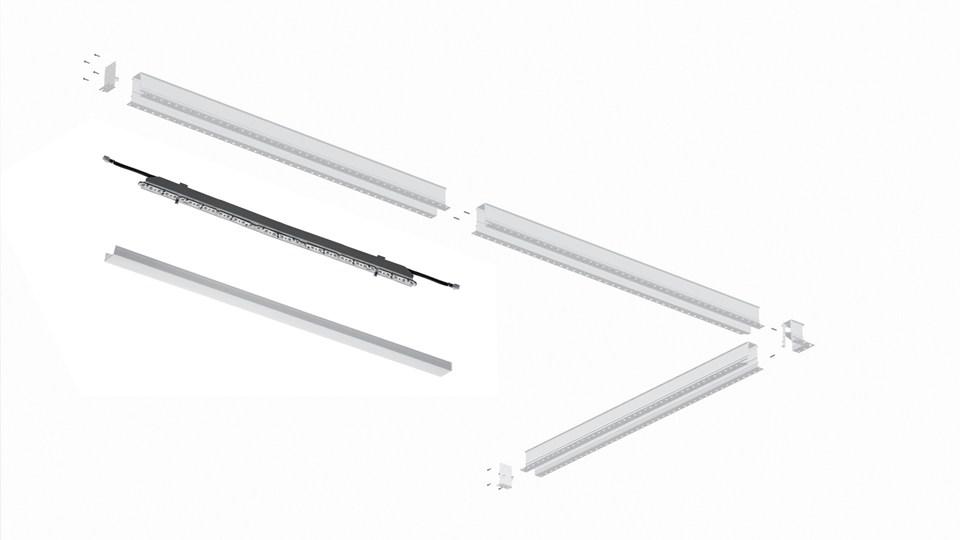 Extruded aluminium linear lighting profile | Algoritmo System by Artemide