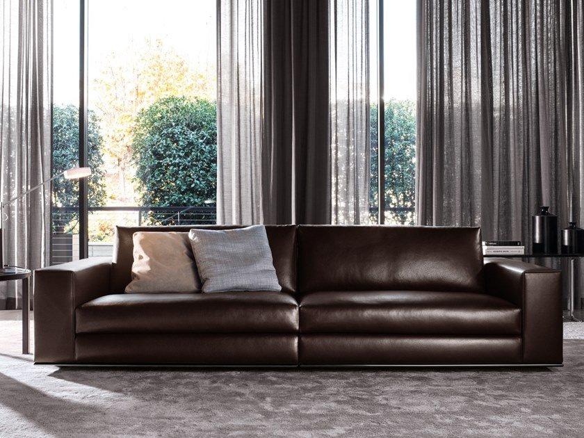 Sectional leather sofa | Hamilton by Minotti