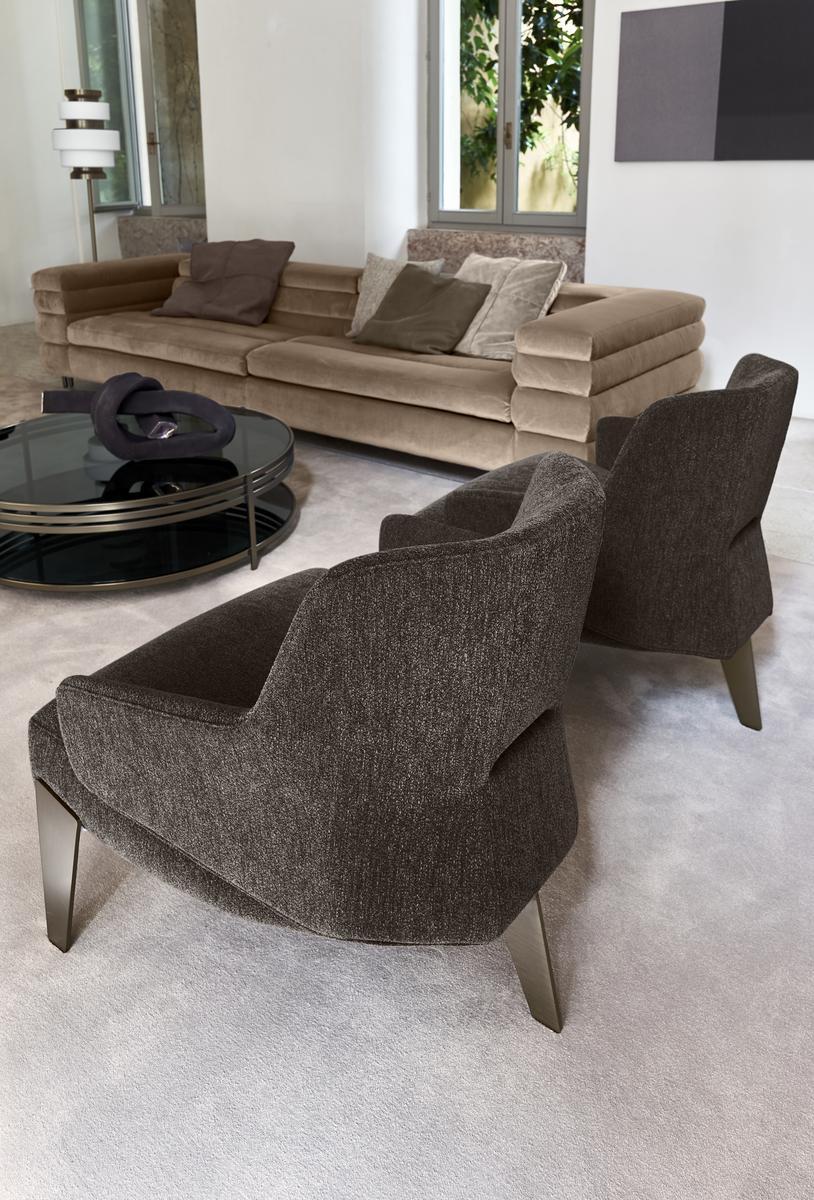 Upholstered fabric easy chair with armrests | Nascar by Arketipo