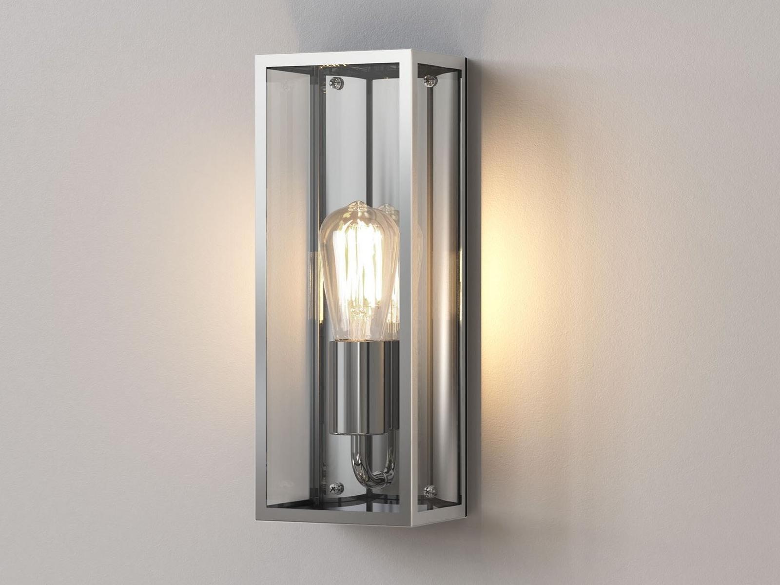 Glass and steel outdoor wall lamp with dimmer | Messina by Astro lighting