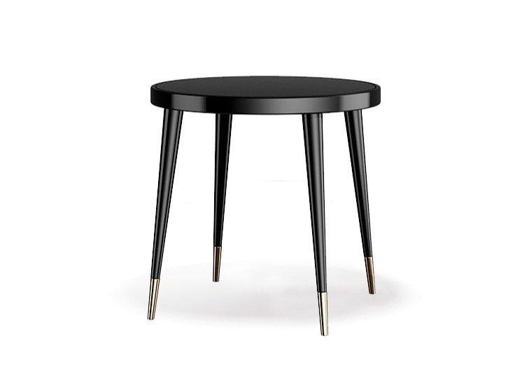 Round wooden coffee table | Black Tie D70 by Capital Collection