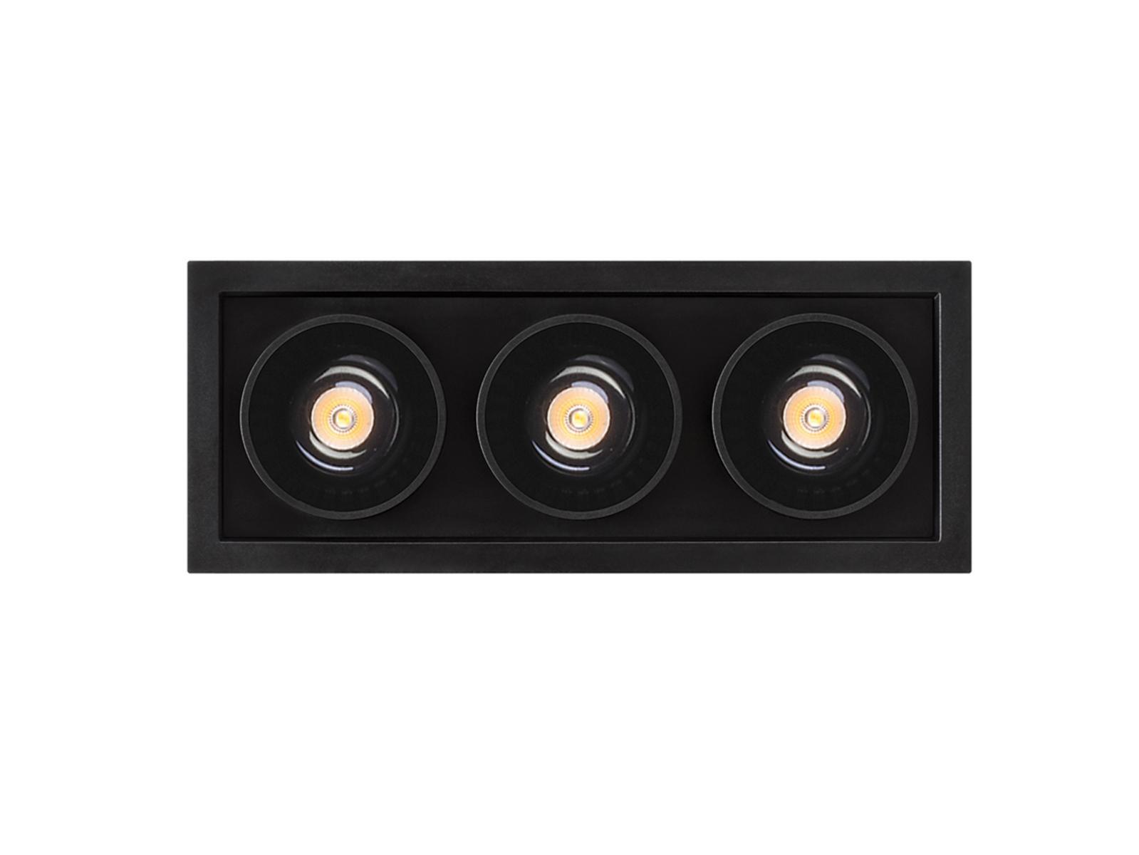 LED recessed multiple aluminium spotlight | Black Foster Recessed 3 by Arkoslight