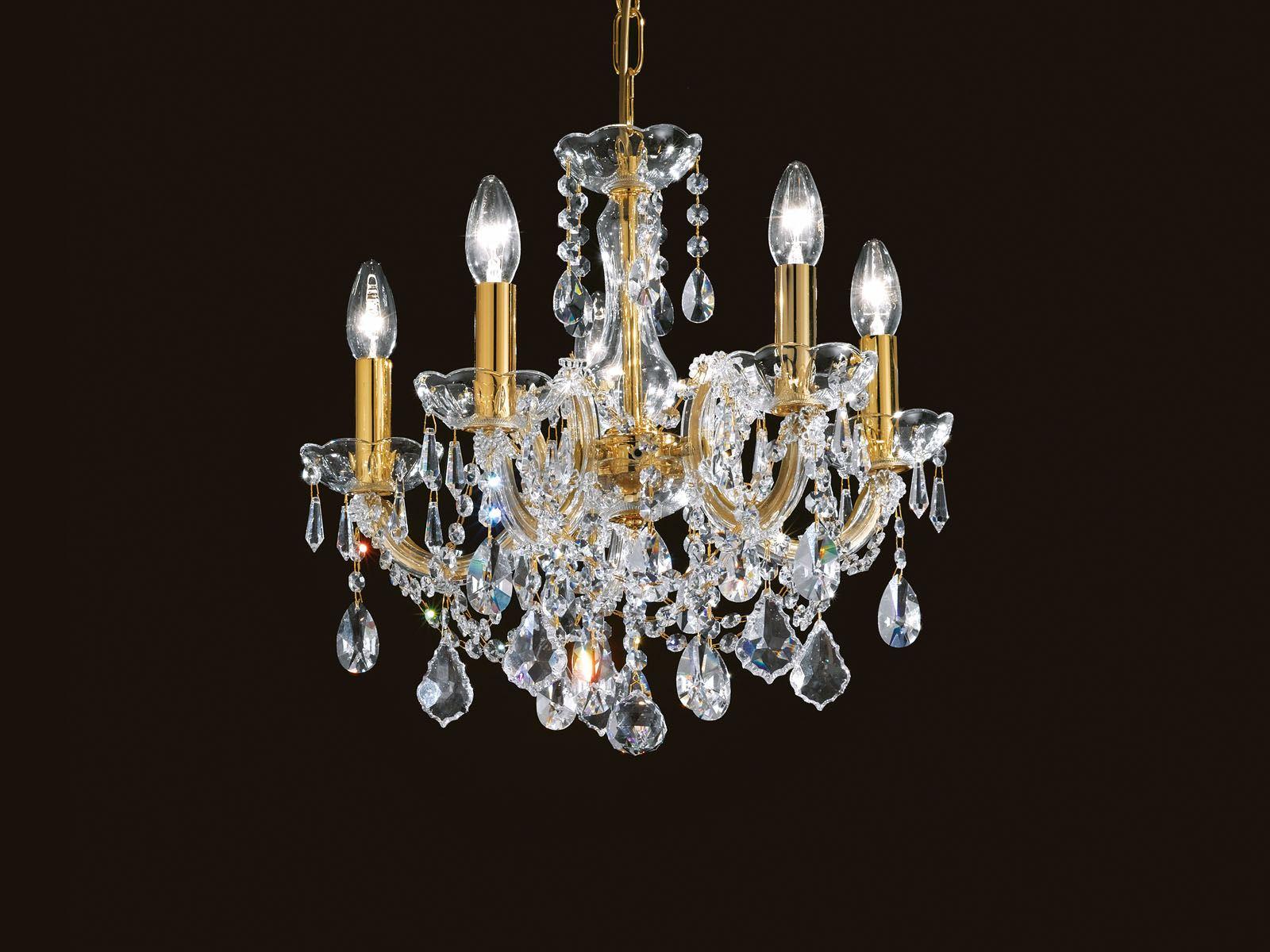 Painted metal chandelier with crystals | Maria Teresa Ve 944 3 / 5 by Masiero