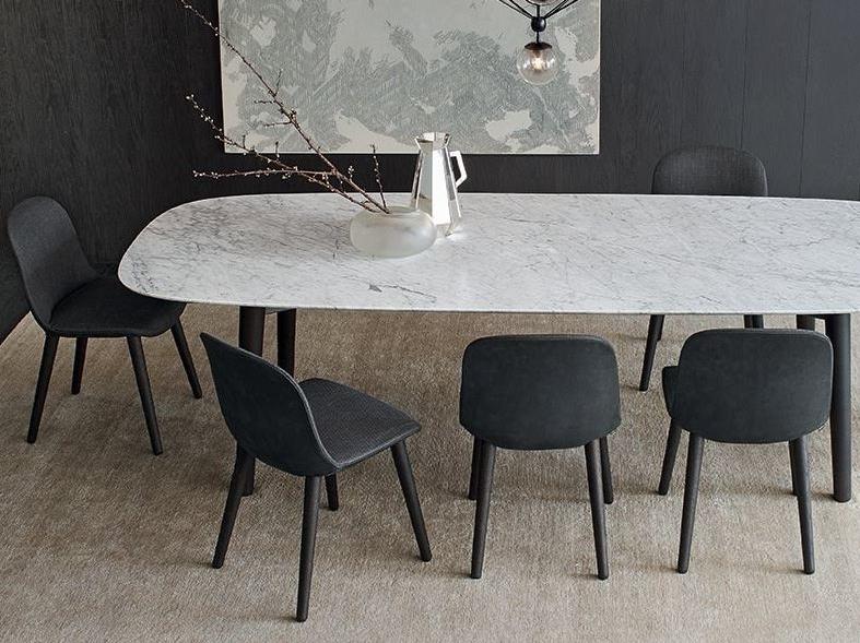 Upholstered fabric chair | Mad Dining Chair by Poliform